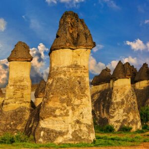 Sunset over Pasabag Valley’s mushroom-shaped rock formations