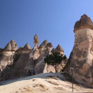 Ancient monastic dwellings carved into the fairy chimneys of Pasabag