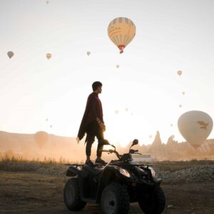 Off-road ATV adventure in Cappadocia with stunning golden-hour scenery