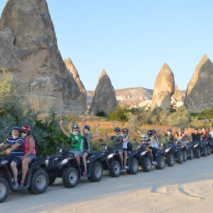 Cappadocia ATV tour exploring the red and rose valleys under the afternoon sun