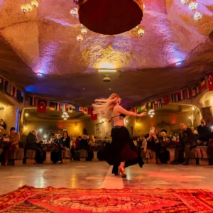 Cappadocia cultural night show featuring colorful traditional Turkish dances