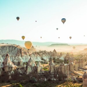 Sunrise balloon flights over the valleys of Cappadocia