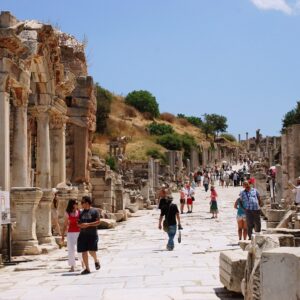 Admire the Temple of Hadrian in Ephesus