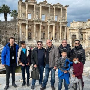Our group explores the ancient ruins of Ephesus, a UNESCO World Heritage site