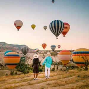 Fairy chimneys rising from the Cappadocian valley
