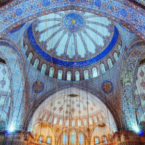 Step into serenity beneath more than 20,000 handmade blue İznik tiles in the Blue Mosque