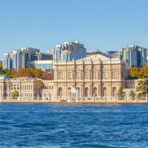 Sailing past the grand Dolmabahçe Palace—a jewel of the Ottoman Empire