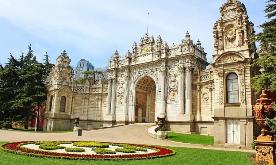 The grandeur of Dolmabahçe Palace reflected on the Bosphorus waters
